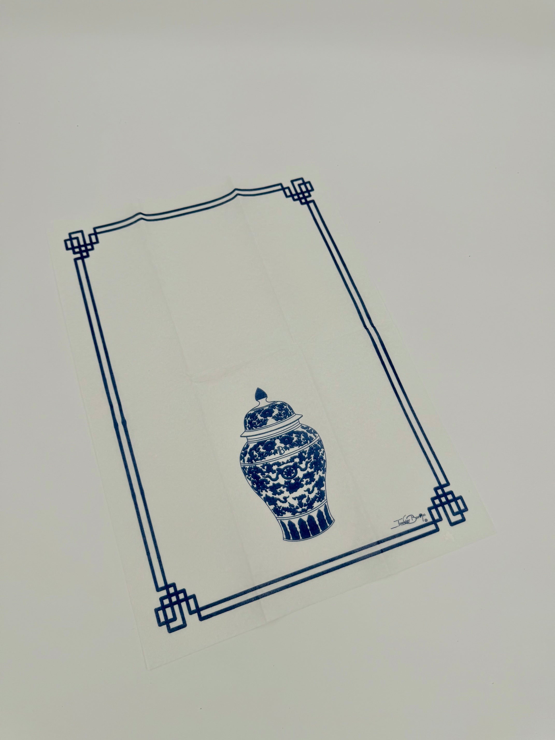 Chinoiserie printed disposable airlaid paper napkins