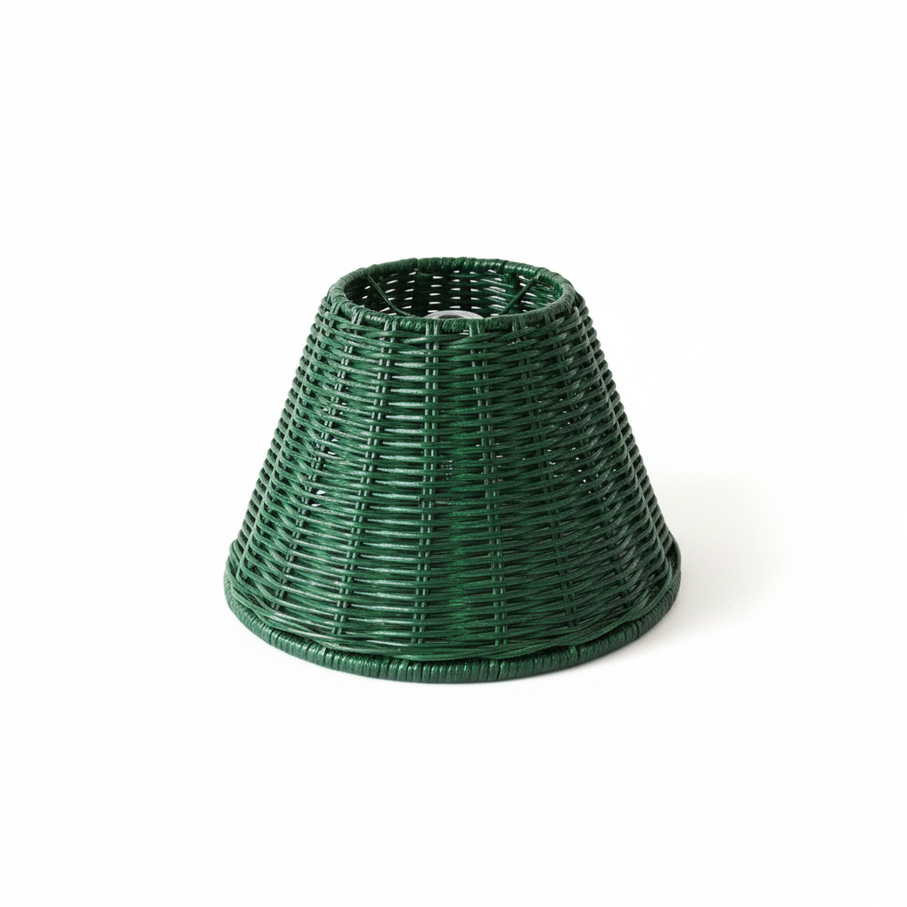The Wicker Lampshade on white background
