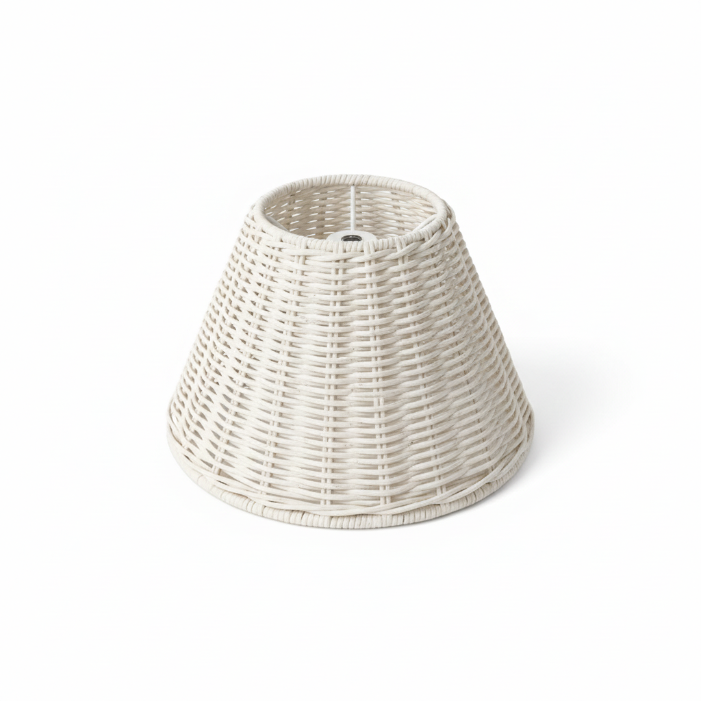 The Wicker Lampshade on white background