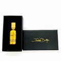 The essential Oil with packaging on white background